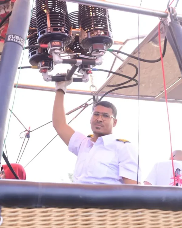 Captain Mo, licensed hot air balloon pilot with Adventure Balloon Egypt, Luxor West Bank