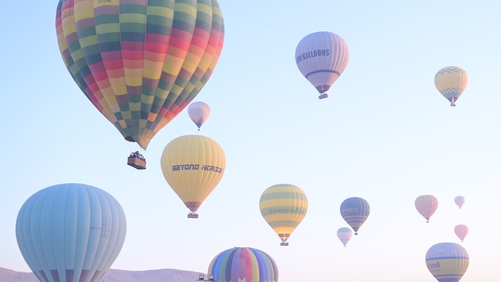 Balloons filling the morning sky over Luxor’s West Bank